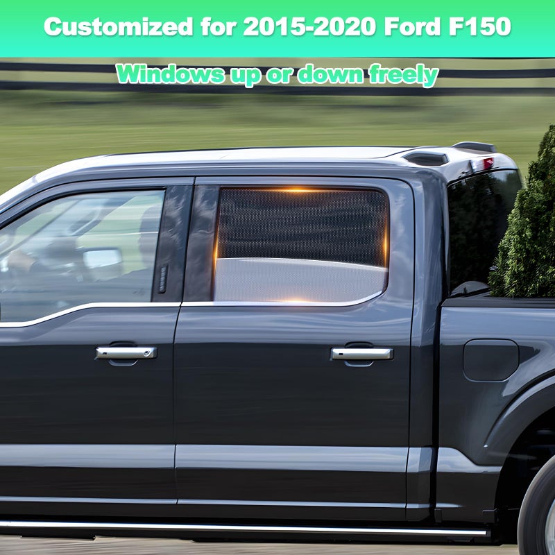 KOCZIL 2015-2020 f150 Window Shades - Rear Side Window Sun Shade for Baby, Breathable Mesh Car Privacy Window Covers, UV Protection and Heat Insulation for Road Trips, Napping, Camping (2 PCS) - Image 3