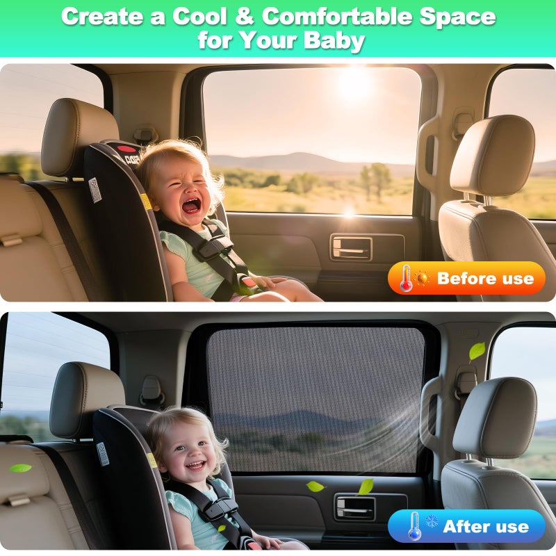 KOCZIL 2015-2020 f150 Window Shades - Rear Side Window Sun Shade for Baby, Breathable Mesh Car Privacy Window Covers, UV Protection and Heat Insulation for Road Trips, Napping, Camping (2 PCS) - Image 5