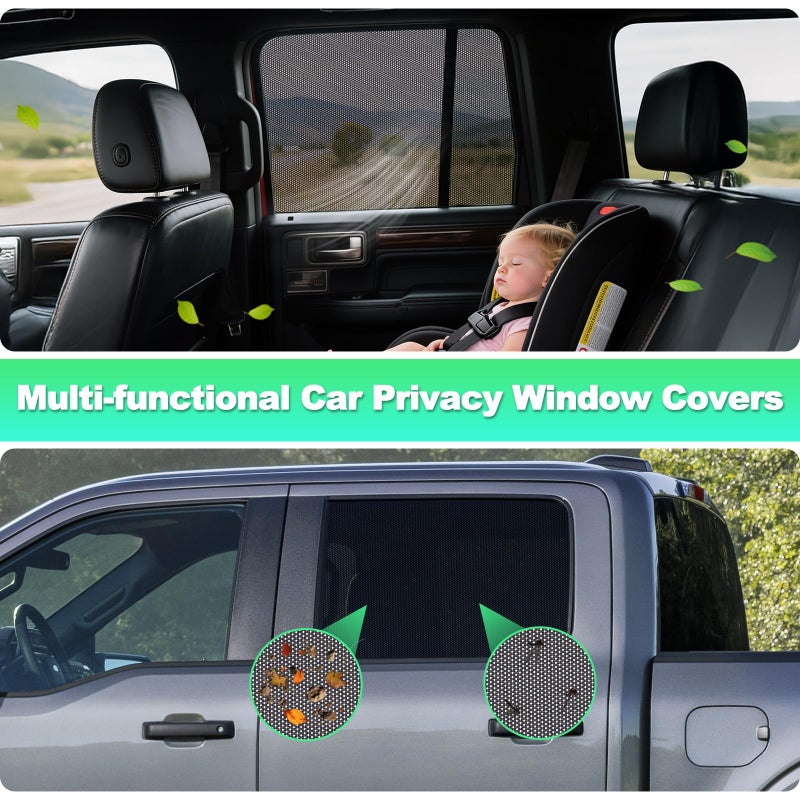 KOCZIL 2015-2020 f150 Window Shades - Rear Side Window Sun Shade for Baby, Breathable Mesh Car Privacy Window Covers, UV Protection and Heat Insulation for Road Trips, Napping, Camping (2 PCS) - Image 4