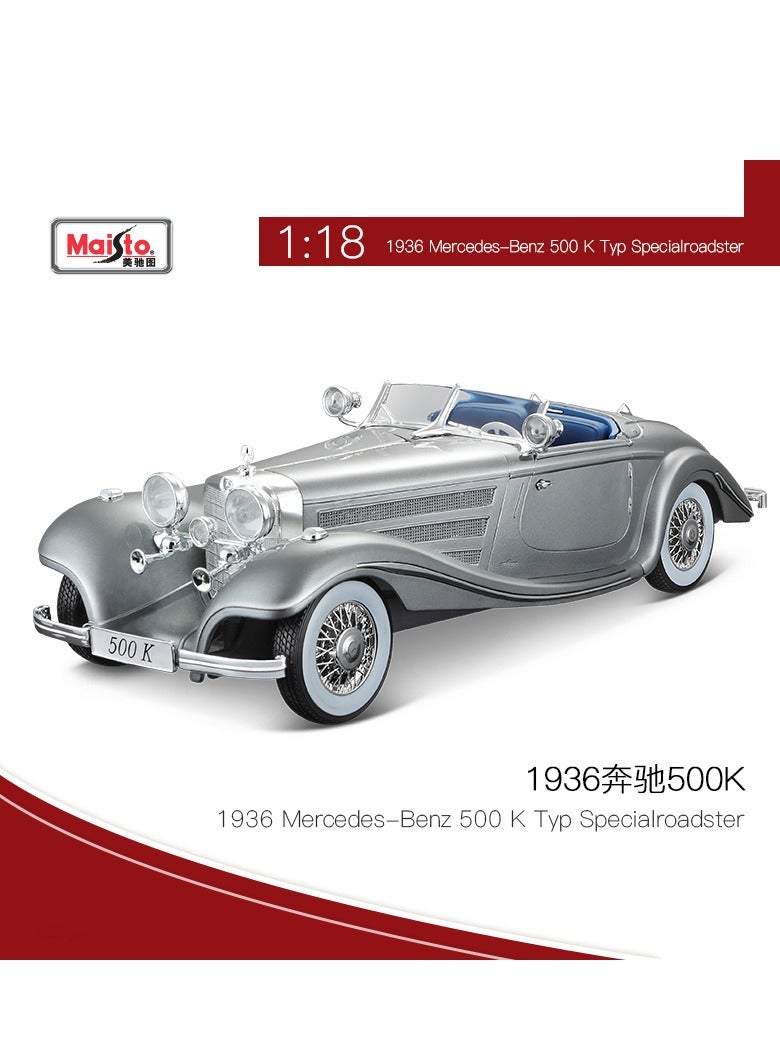 1:18 Scale Mercedes-Benz 500K Alloy Classic Car Model - Life-like Collectible Display and Gift - Image 2