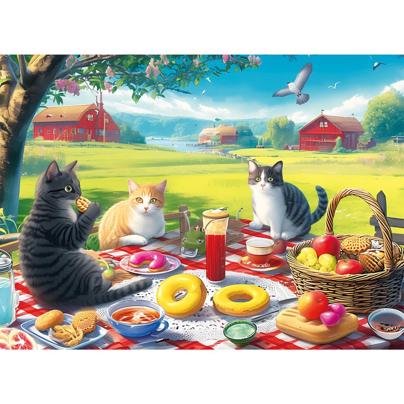 WSCXSC Jigsaw Puzzles 500 Pieces for Adults Adult Puzzles Cat Puzzle Games Pieces Fit Together Perfectly Difficult Puzzles for Adult Elderly Challenging 205 15IN - Image 3