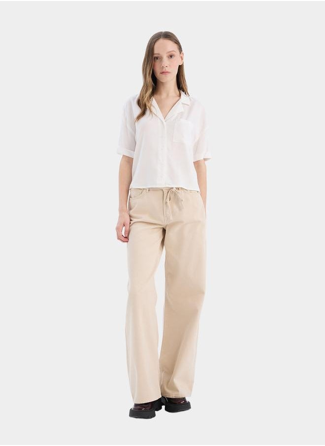 DeFacto DeFacto Beige Wide Leg Pant  - Image 3