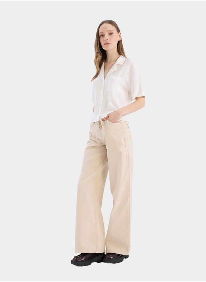 DeFacto DeFacto Beige Wide Leg Pant  - Image 4