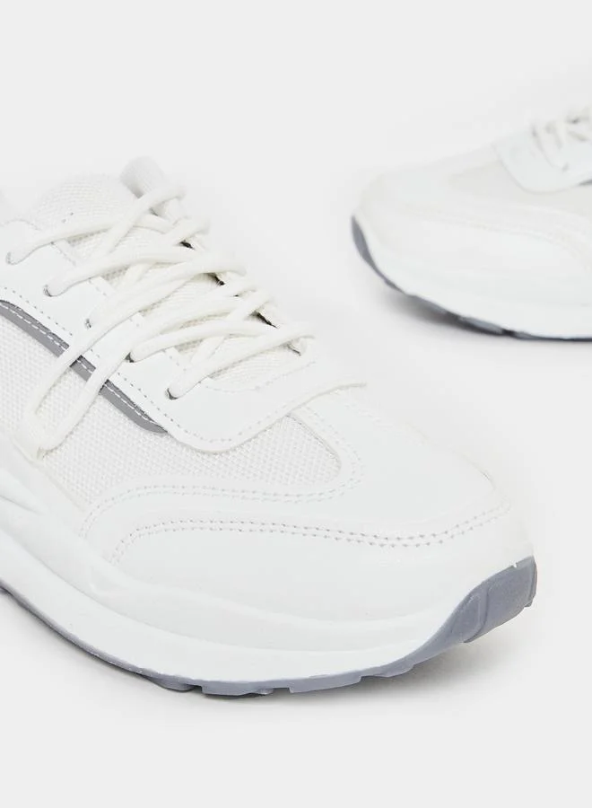 Styli Panelled Cleated Heel Sneakers