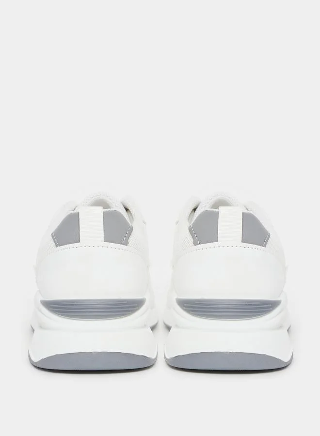 Styli Panelled Cleated Heel Sneakers