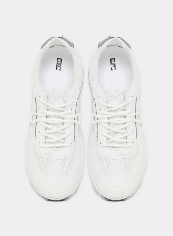 Styli Panelled Cleated Heel Sneakers