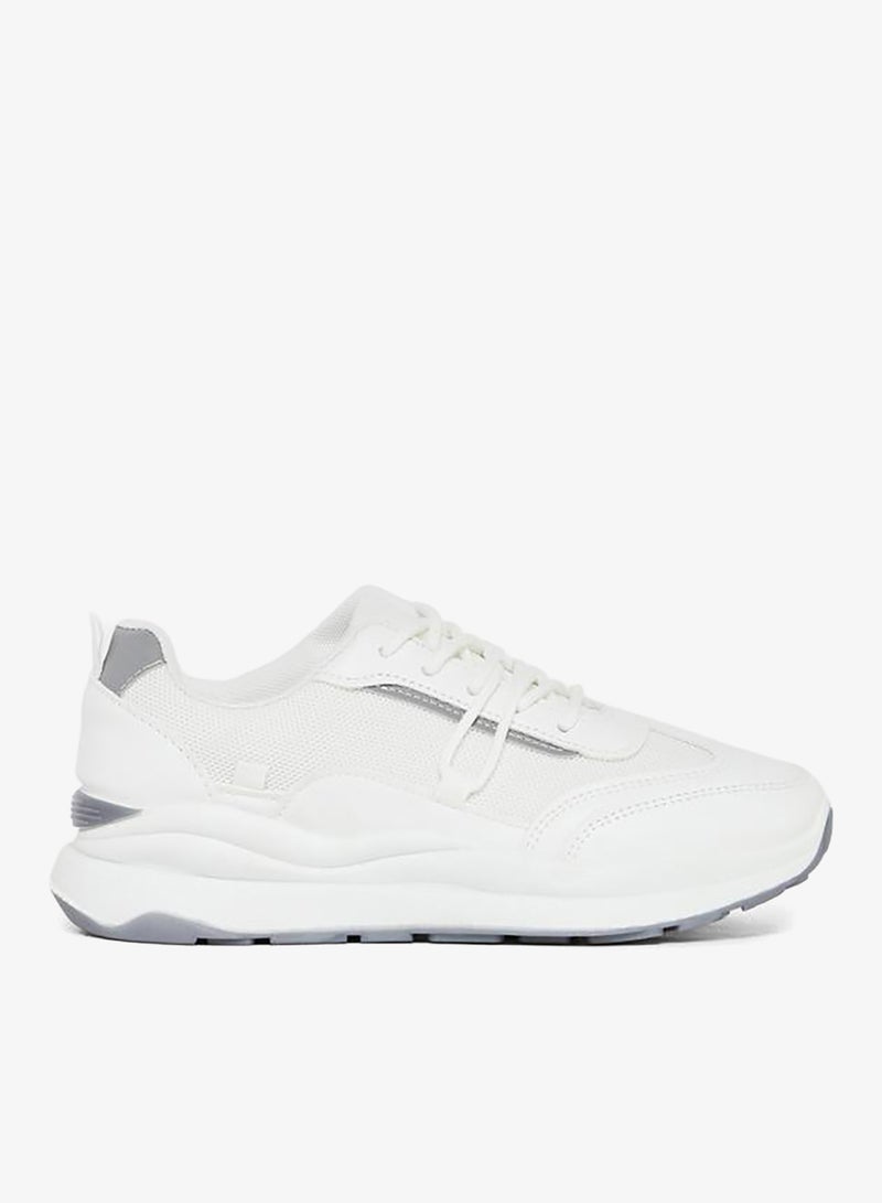 Styli Panelled Cleated Heel Sneakers - Image 1