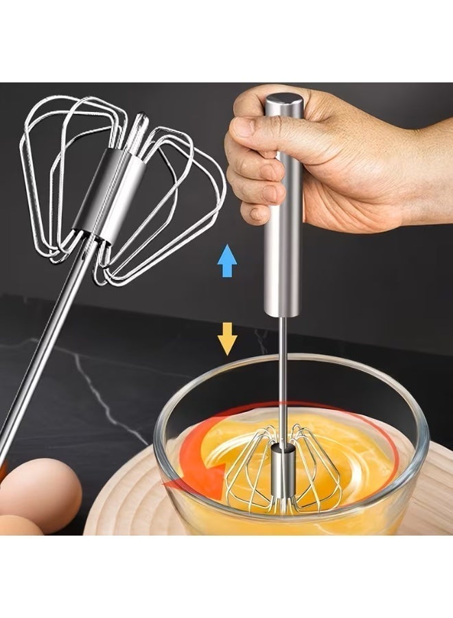3-Piece Stainless Steel Whisk Set – Balloon Whisk, Ball Whisk & Rotary Egg Beater – Heavy Duty Kitchen Whisks for Baking, Cooking, Cream, Eggs & Batter Mixing – Dishwasher Safe - Image 5