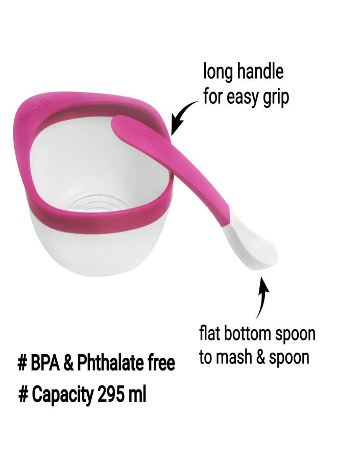 زولي طقم وعاء وملعقة زولي ماش باللون الوردي - Image 3