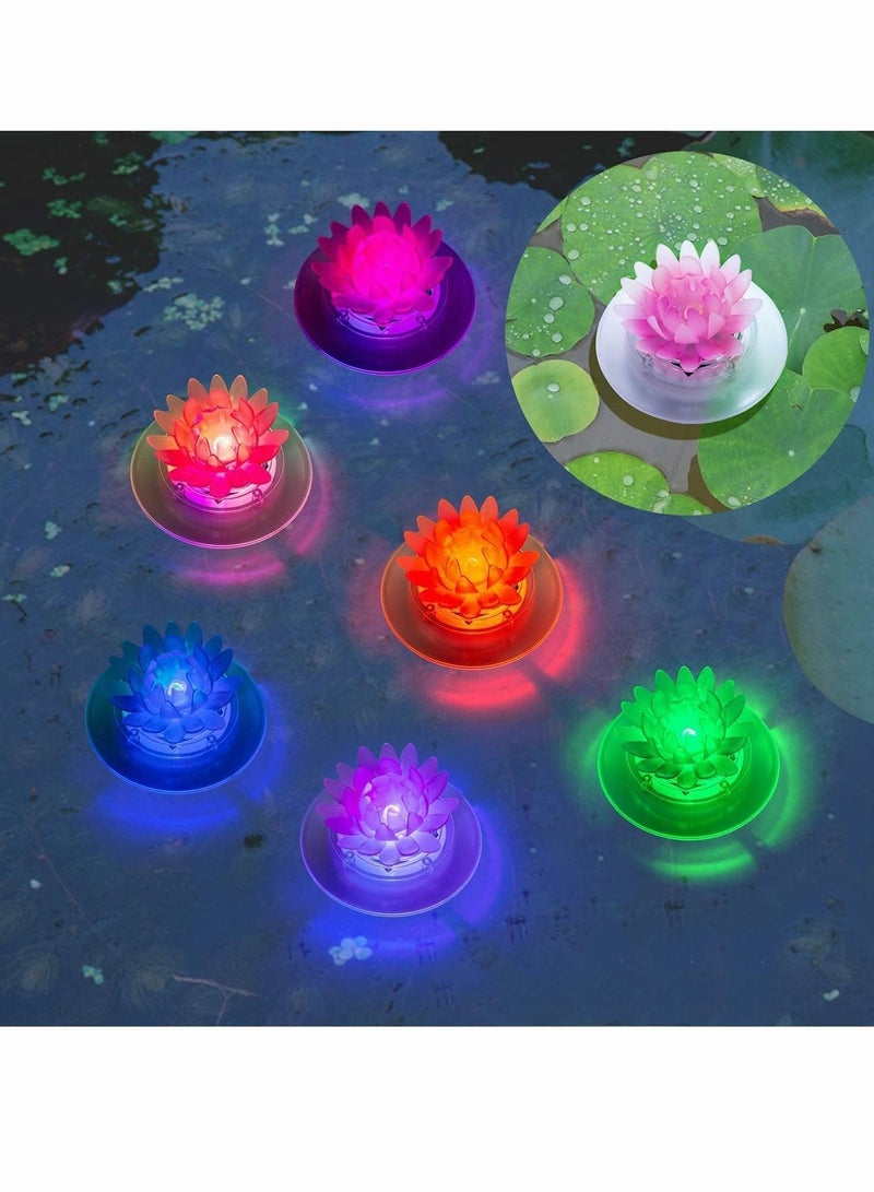 Y&D Solar Pond Lights, Lotus Floating Pool Led 7 Color Changing Waterproof Submersible Night Lights Decor for Swimming Pond, Courtyard Landscape (1 PCS)  - Image 5