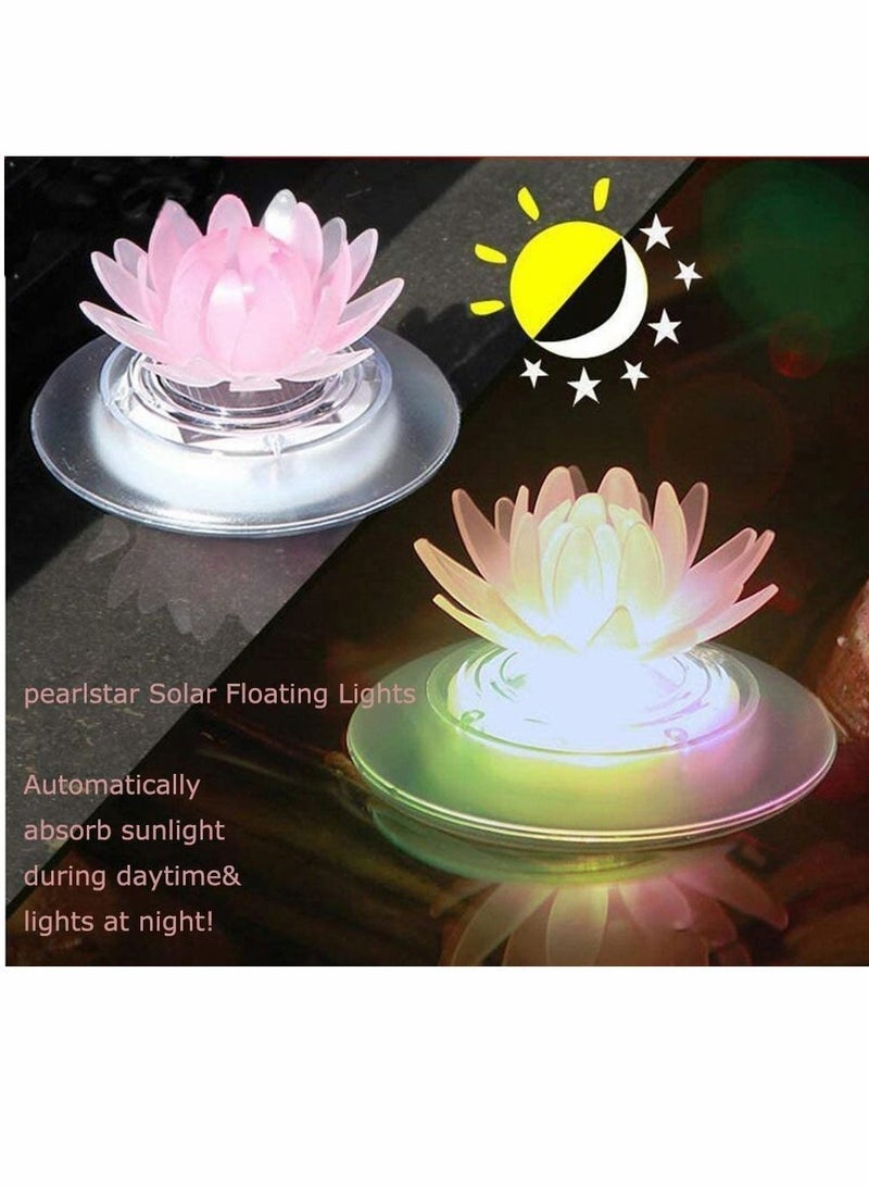 Y&D Solar Pond Lights, Lotus Floating Pool Led 7 Color Changing Waterproof Submersible Night Lights Decor for Swimming Pond, Courtyard Landscape (1 PCS)  - Image 2