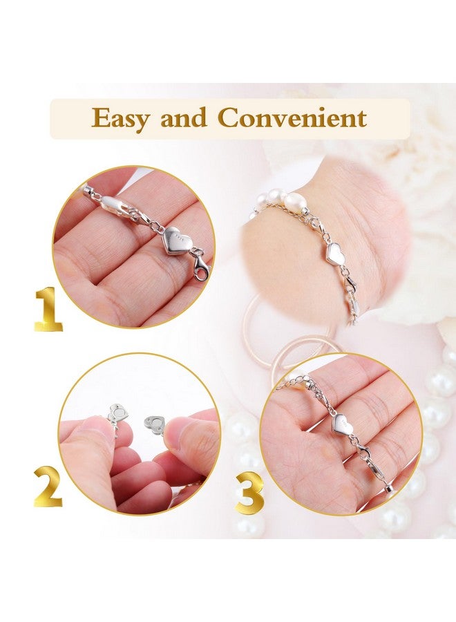 ALEXCRAFT 925 Sterling Silver Heart Magnetic Jewelry Clasps Magnetic Necklace Clasps and Closures Sterling Silver Double Bracelet Necklace Lobster Clasp - Image 3