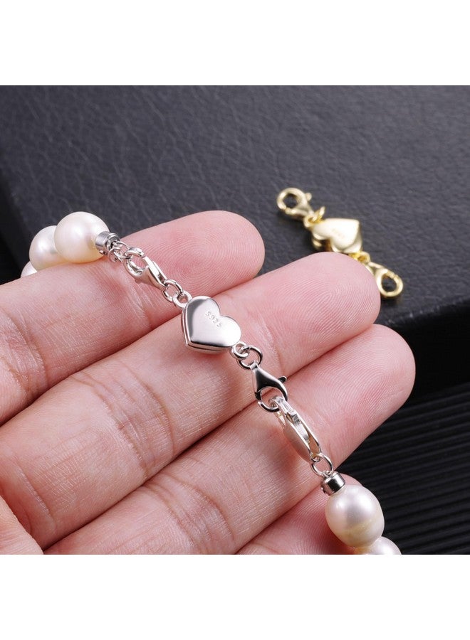 ALEXCRAFT 925 Sterling Silver Heart Magnetic Jewelry Clasps Magnetic Necklace Clasps and Closures Sterling Silver Double Bracelet Necklace Lobster Clasp - Image 2