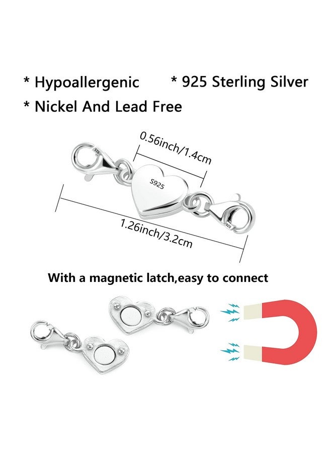 ALEXCRAFT 925 Sterling Silver Heart Magnetic Jewelry Clasps Magnetic Necklace Clasps and Closures Sterling Silver Double Bracelet Necklace Lobster Clasp - Image 4