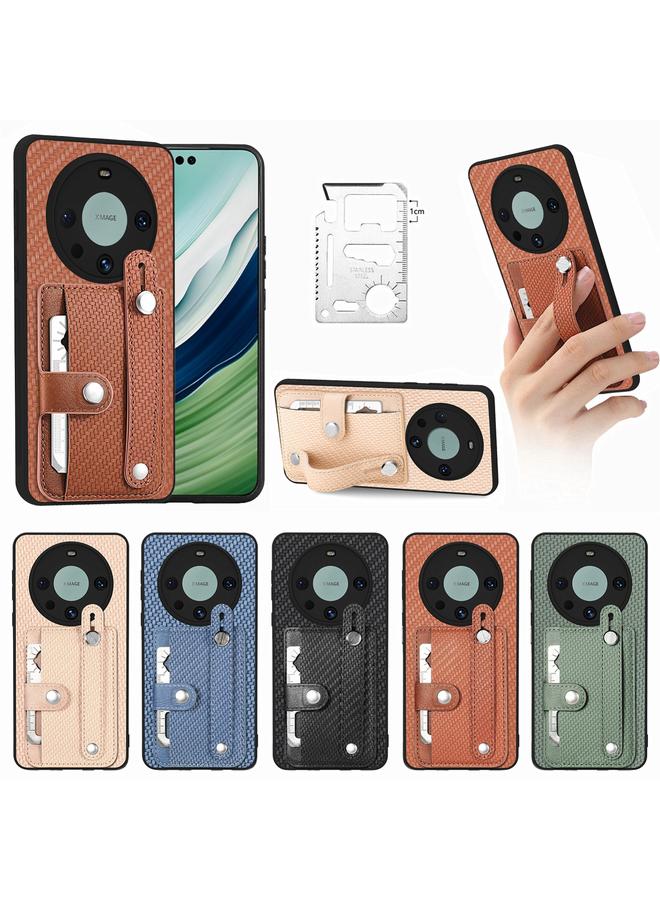 S-TOP Case For Huawei Mate 60 Pro Wristband Kickstand Card Wallet Back Phone Case with Tool Knife - Image 2