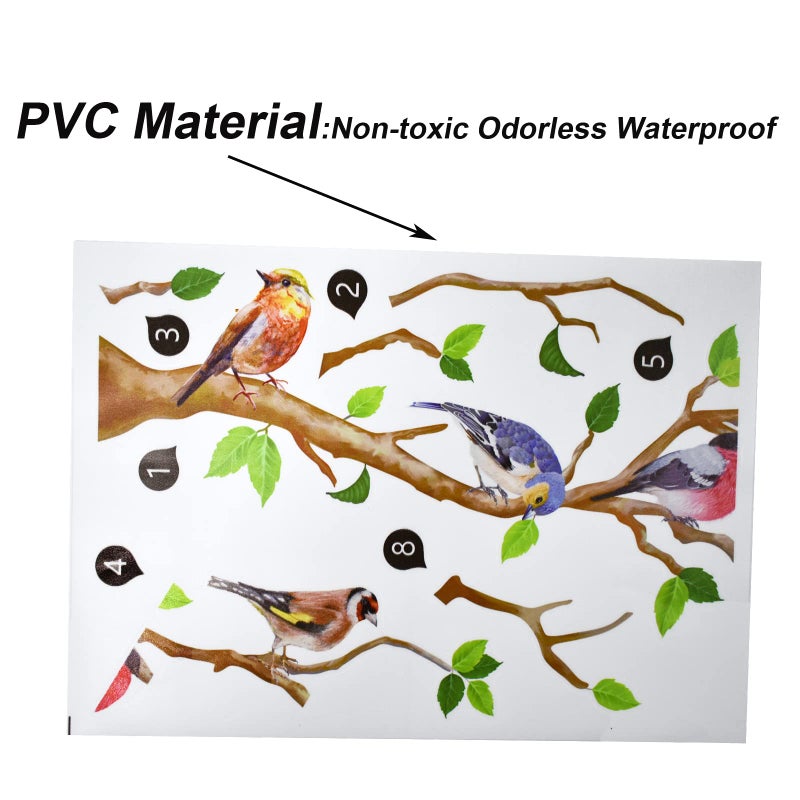 Maydahui Little Birds on Tree Branches Wall Decal Vinyl Wall Sticker (34 x 34 Inch) Removable Peel and Stick Art Murals Decor for Bedroom Offices Classroom Living Room Background - Image 4