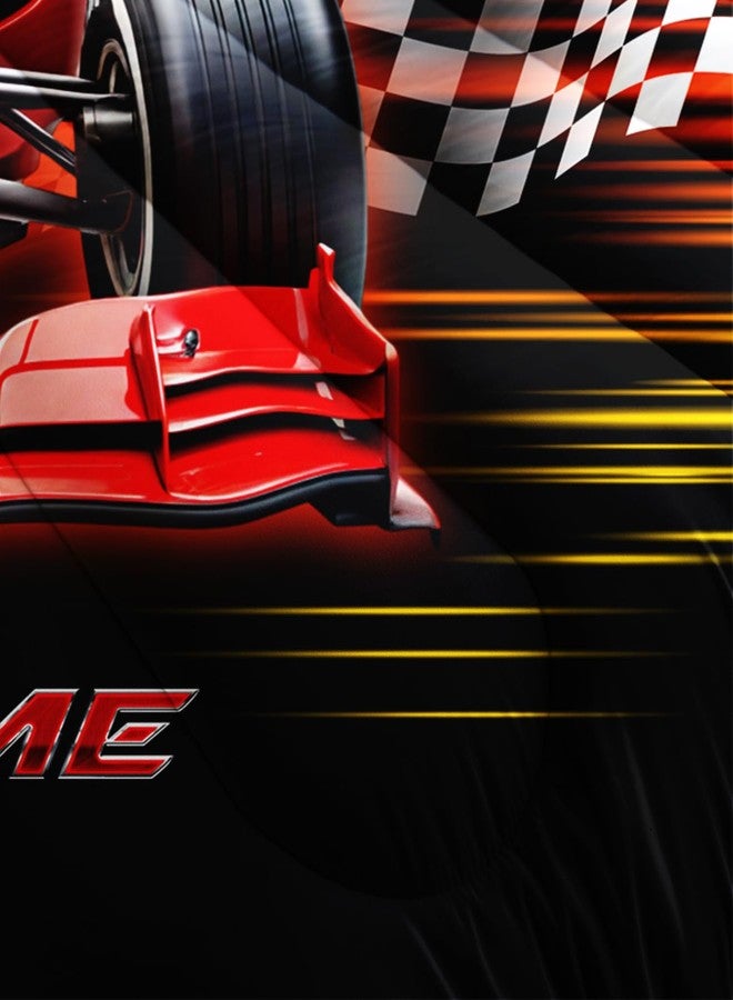 UEVBF Red Race Car Bedding Comforter Set Twin Size,Black White Checkered Racing Flag Comforter Set,Race Car Room Decor for Kids Boys,Cool Sports Themed Bedding Sets with 2 Pillowcases. - Image 5