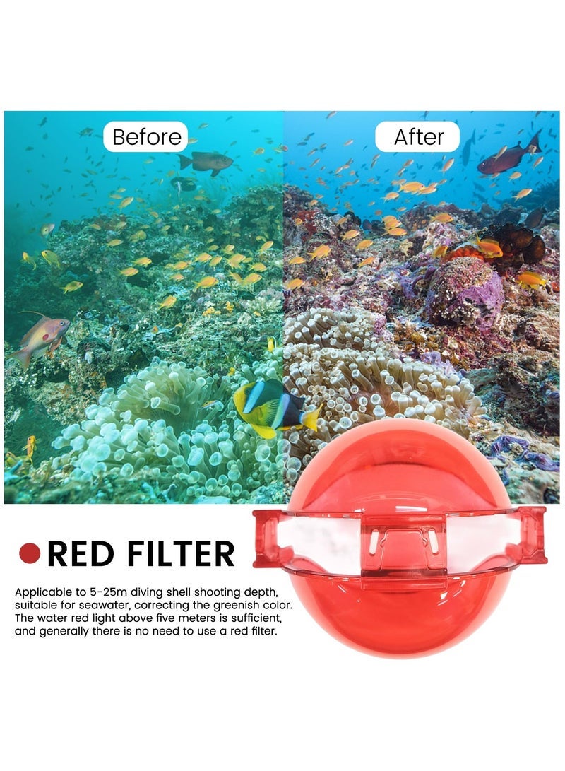SYOSI 3 Pack for Insta360 X3 Official Waterproof Case Dive Filters - Red, Pink, Purple, Enhancing Underwater Video & Photography in Various Conditions, Color-Correcting Lens Accessories - Image 3