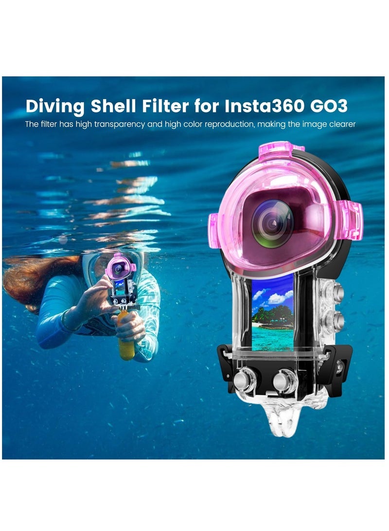 SYOSI 3 Pack for Insta360 X3 Official Waterproof Case Dive Filters - Red, Pink, Purple, Enhancing Underwater Video & Photography in Various Conditions, Color-Correcting Lens Accessories - Image 2