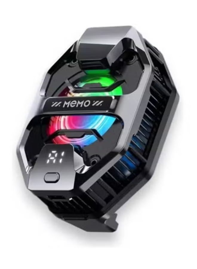 Memo DL20 Mobile Phone Cooling Fan with Semiconductor Radiator & Real Time Temperature Display  Ultra-Quiet Compact Phone Cooler for Gaming  - Image 1