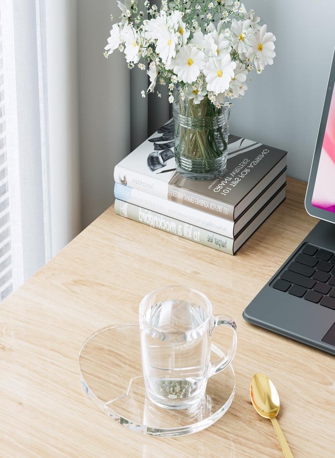 Leadiy Acrylic Coaster Decorative Plates,Office Desk Accessories, Clear Dinosaur Egg Shape Coffee Cup Decor, Perfect for Tabletop Protection and Display. - Image 2