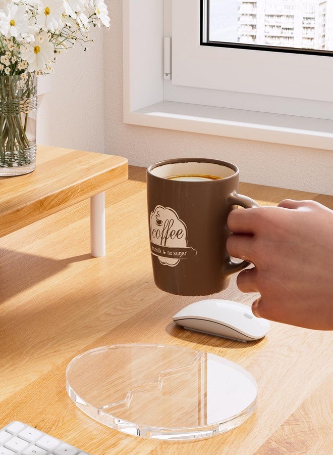 Leadiy Acrylic Coaster Decorative Plates,Office Desk Accessories, Clear Dinosaur Egg Shape Coffee Cup Decor, Perfect for Tabletop Protection and Display. - Image 4