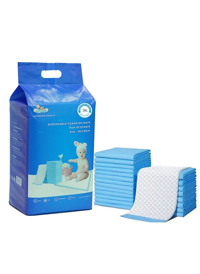 Disposable Changing pads (Pack Of 30) for Baby 60 cm X 90 cm Soft Ultra Absorbent Waterproof Diaper Mess-Free Changing Mat Liners Baby Changing Mat Cover Bed Pads