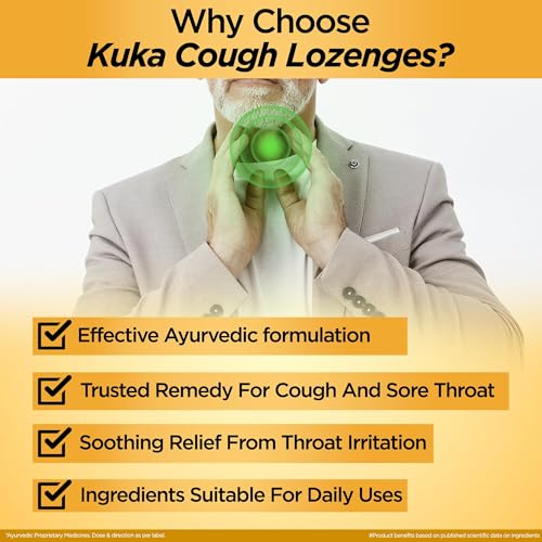 Multani Kuka Cough Lozenges | 8x6-Strip (Pack of 2) | Tulsi Ginger Drop | Quick Relief From Cough, Sore Throat & Throat Irritation | Ayurvedic Cough Relief Products (96 Lozenges) - Image 5
