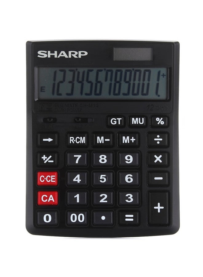 Sharp Ch-M12 Bk 12-Digit Financial Office Business Calculator - Image 1