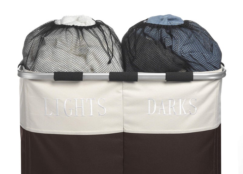 Whitmor Easycare Double Laundry Hamper - Lights and Darks Separator - Espresso - Image 5