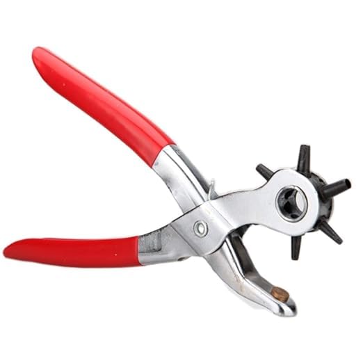 GNOLY GNOLY Multipurpose revolving leather belt hole Punch Plier 6 size Hole Punch Hand Tool for belt watchband dog collars Fabric Home or Craft Projects Pincer Plier 1Pcs  - Image 1