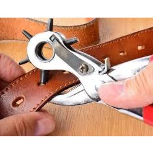 GNOLY GNOLY Multipurpose revolving leather belt hole Punch Plier 6 size Hole Punch Hand Tool for belt watchband dog collars Fabric Home or Craft Projects Pincer Plier 1Pcs  - Image 2