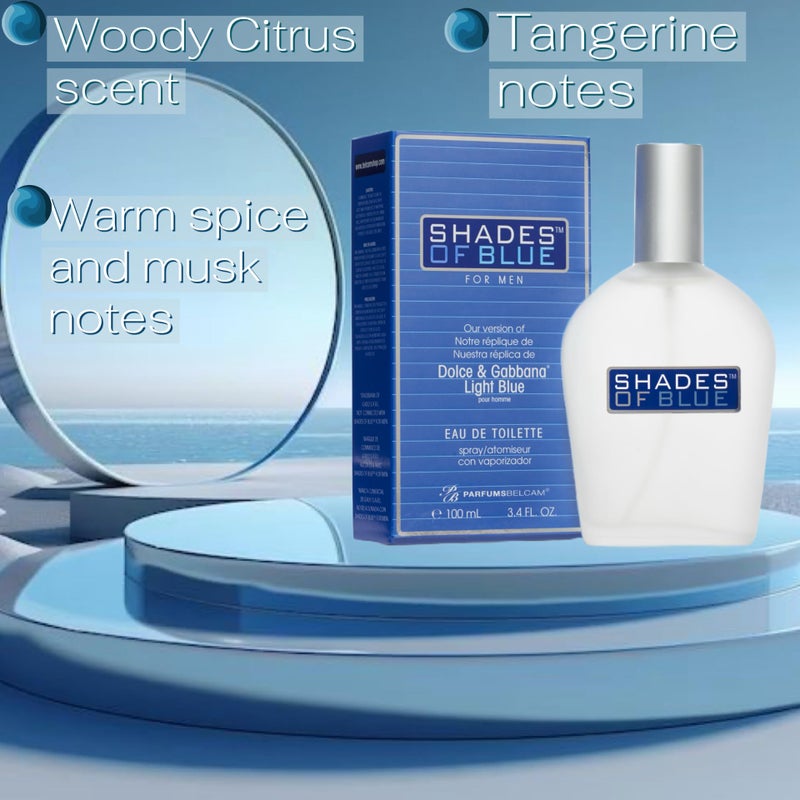 PB ParfumsBelcam Shades of Blue for Men, Our Version of Prestige Designer Eau de Toilette Spray, 100 mL. - Image 4