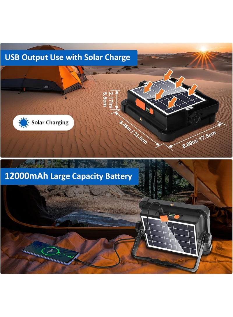 Solar LED Camping Light, 540 LED Portable Work Light, 16W Rechargeable Flood Light, USB Charging Emergency Lamp, 4 Lighting Modes, Outdoor Camping Light, Power Outage Light, Car Repair Light, Foldable Stand Lamp - Image 3