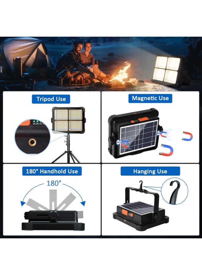Solar LED Camping Light, 540 LED Portable Work Light, 16W Rechargeable Flood Light, USB Charging Emergency Lamp, 4 Lighting Modes, Outdoor Camping Light, Power Outage Light, Car Repair Light, Foldable Stand Lamp - Image 4