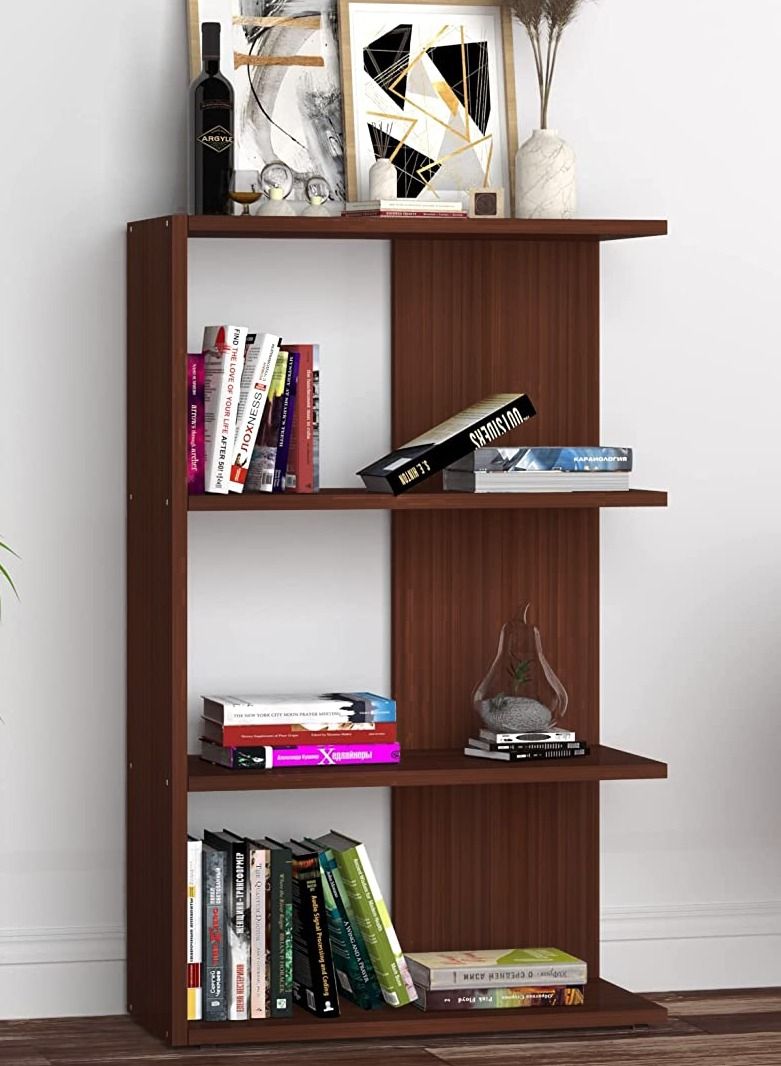 MODERN HOME 5-Shelf Brown Bookcase – Wooden Storage & Display Unit for Living Room and Office - Image 1