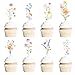 Rngmsi Flower Birthday Cupcake Toppers Decorations 40PCS Wildflower Baby in Bloom Baby Shower Cake Decorations for Girls Women Garden Floral Fairy Party Decor - Image 3