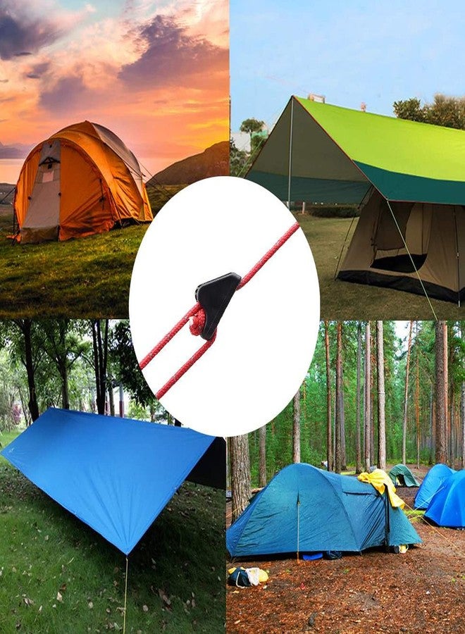 OLIREXD 10 PCS Guyline Tents Cord Buckle Nylon Mini Outdoor Triangle Rope Adjuster Black Line Lock Tent Tensioners - Image 5