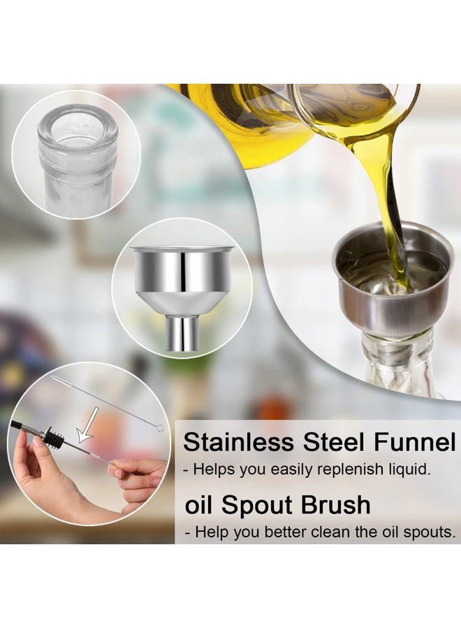 Gusnilo 8 oz Olive Oil Dispenser Olive Oil Dispenser Bottle Syrup Dispenser Oil and Vinegar Dispenser Set Oil Bottles for Kitchen 250ml with Pour Spouts and Funnel 2PCS - Image 5