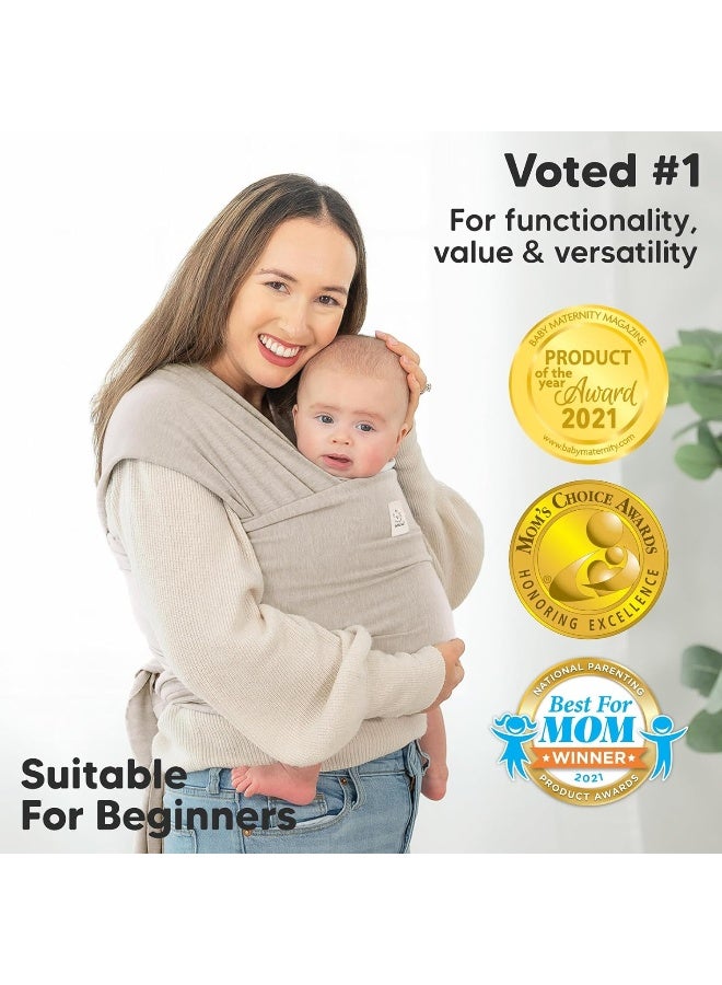 KeaBabies Baby Wrap Carrier - All in 1 Original Breathable Baby Sling, Lightweight, Hands Free Baby Carrier Sling, Baby Carrier Wrap, Baby Carriers for Newborn, Infant, Baby Wraps Carrier (Stone Gray) - Image 3
