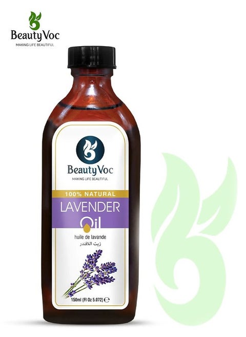 Lavender Oil for Skin and Soothing Senses with Antiseptic and Anti-Inflammatory Benefits for Your Skin Enhance Sleep and Alleviate Stress, 150ml