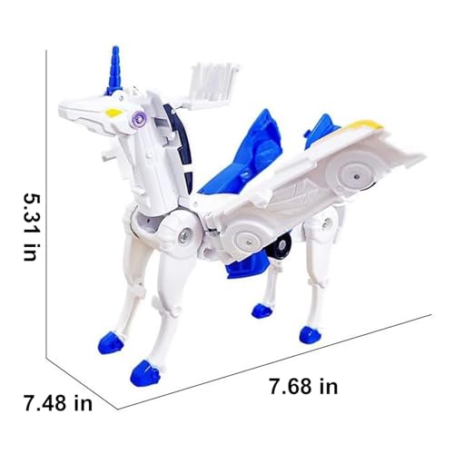 liluwushe Unicorn Collision Transforming Cars Toy 2 in 1 Magnetic Cars Collision Transform into Unicorn Toy for Boys Girls Age 312 Magnetic robo car Set Party Gift for Birthday ChristmasBlue - Image 5