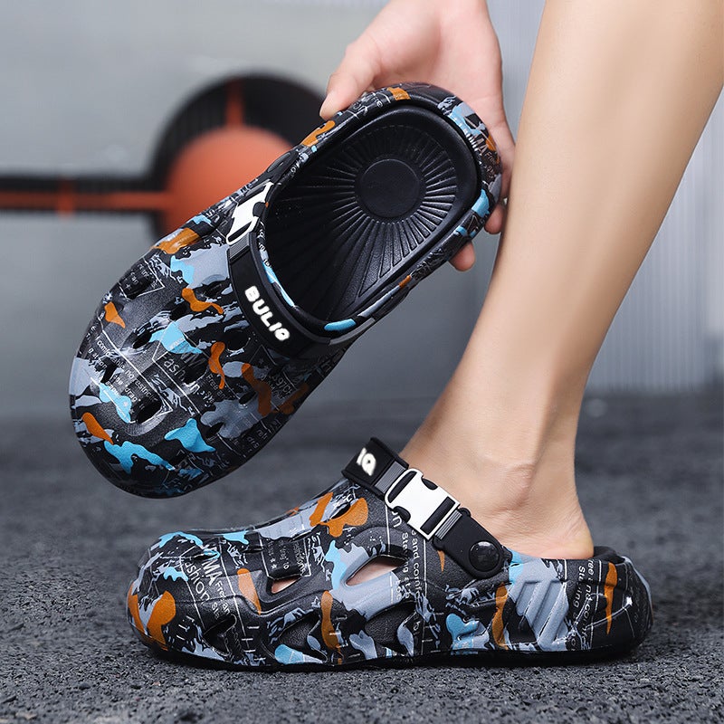 Dropshipping Clogs For Men And Women, Graffiti Design, Summer Couple'S Outdoor Sandals, Soft Beach Parent-Child Style Children'S Slippers - Image 1