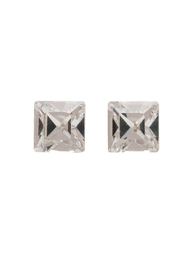 Studex 6MM Crystal Square Allergy-Free Stainless Steel Ear Studs - Image 1