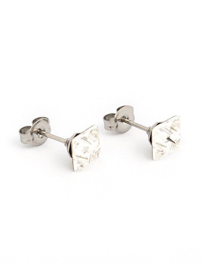 Studex 6MM Crystal Square Allergy-Free Stainless Steel Ear Studs - Image 2
