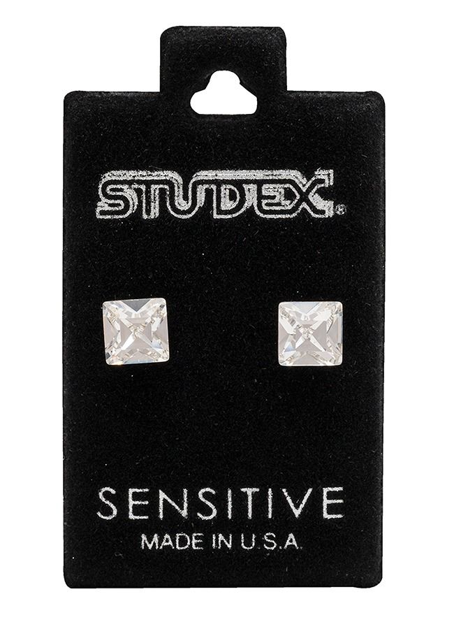 Studex 6MM Crystal Square Allergy-Free Stainless Steel Ear Studs - Image 5