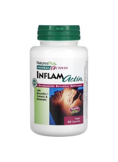 Natures Plus NaturesPlus, Herbal Actives, InflamActin, 60 Vegan Capsules  - Image 1