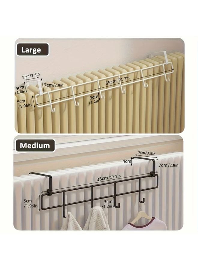 White Heated Clothes Drying Rack Medium Size Heating Pipe Hook Storage Hanger - Image 5