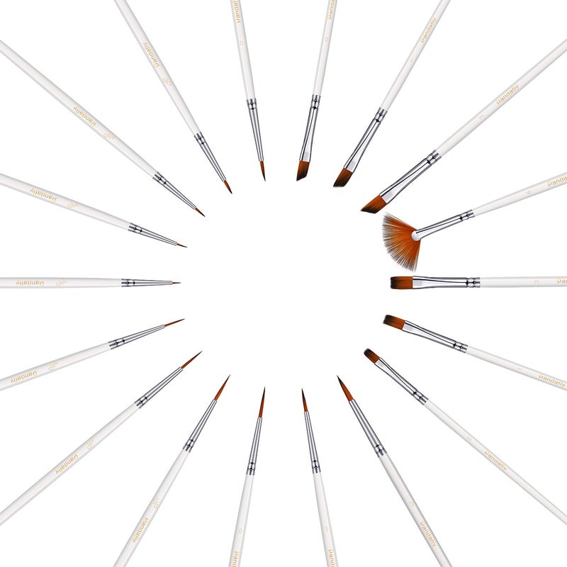 PANDAFLY 18-Piece Detail Paint Brushes Set, Handmade Miniature Fine Paintbrushes for Acrylic Watercolor Oil, Art, Perfect for Rock Painting, Christmas Balls, Scale Models, Figurines, Nail, Face, Airplane Kits - Image 4