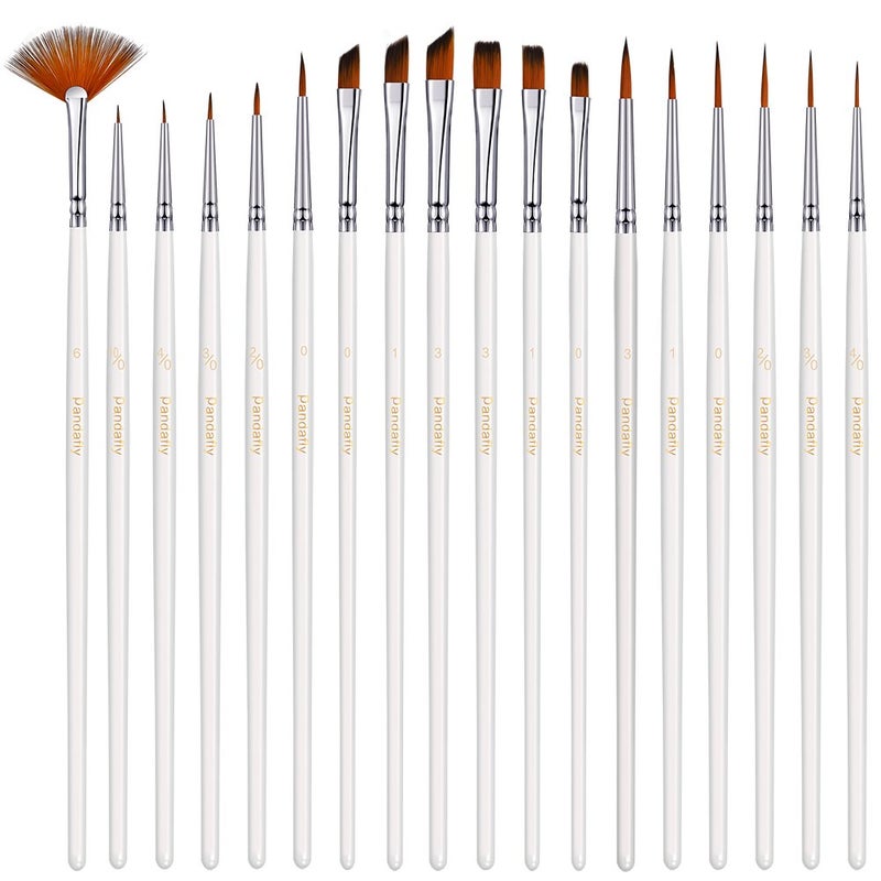 PANDAFLY 18-Piece Detail Paint Brushes Set, Handmade Miniature Fine Paintbrushes for Acrylic Watercolor Oil, Art, Perfect for Rock Painting, Christmas Balls, Scale Models, Figurines, Nail, Face, Airplane Kits - Image 1